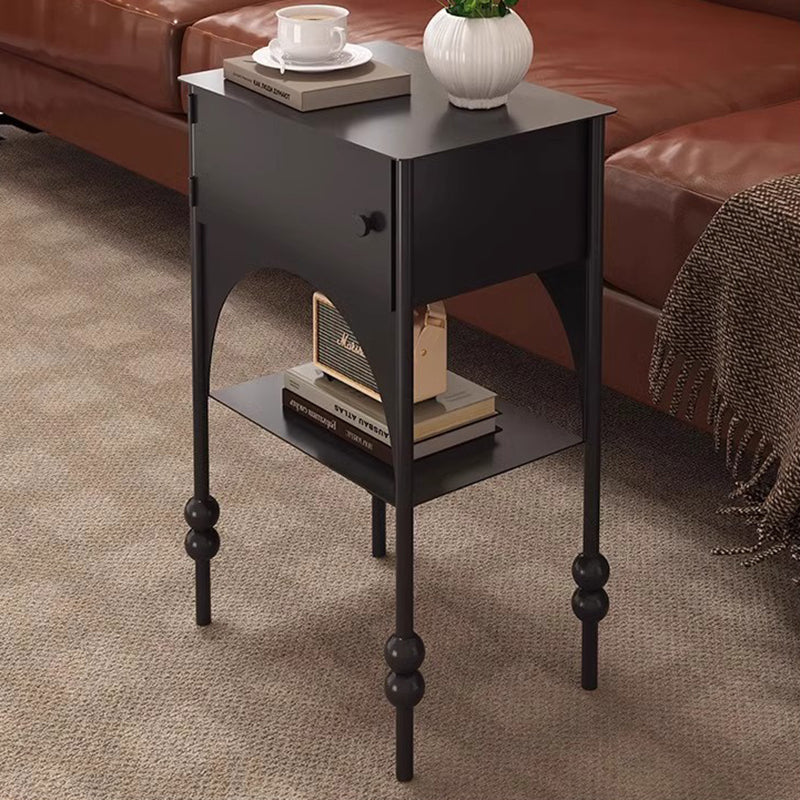 Table de nuit rectangulaire minimaliste moderne en fer avec 1 armoire pour chambre 