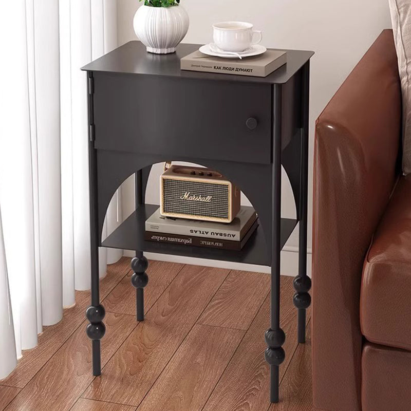 Table de nuit rectangulaire minimaliste moderne en fer avec 1 armoire pour chambre 