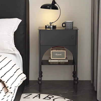 Table de nuit rectangulaire minimaliste moderne en fer avec 1 armoire pour chambre 