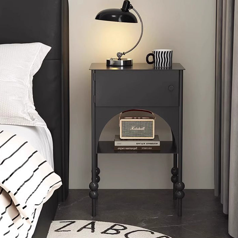 Table de nuit rectangulaire minimaliste moderne en fer avec 1 armoire pour chambre 
