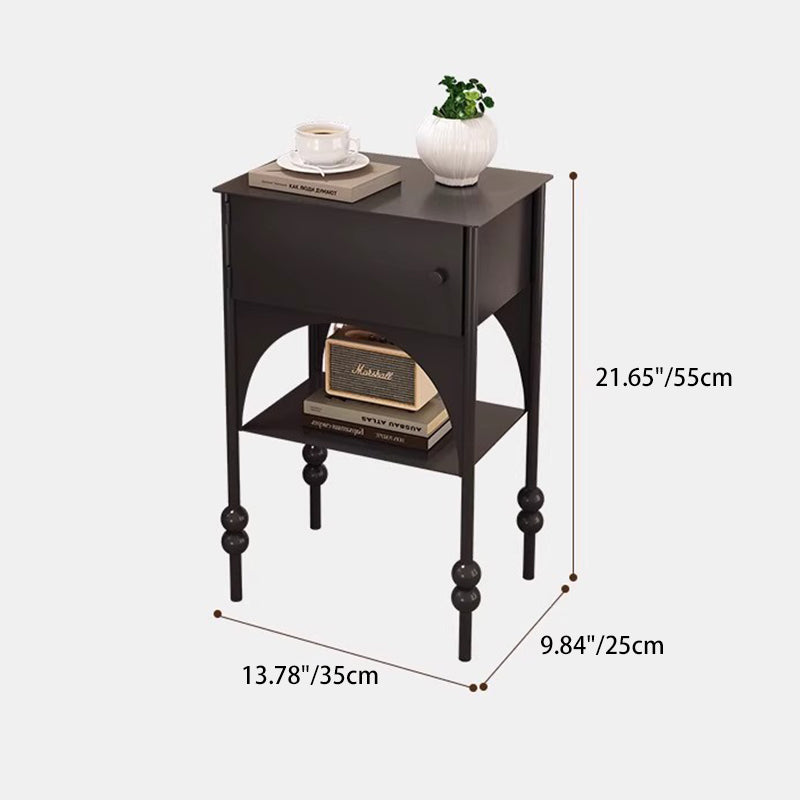 Table de nuit rectangulaire minimaliste moderne en fer avec 1 armoire pour chambre 