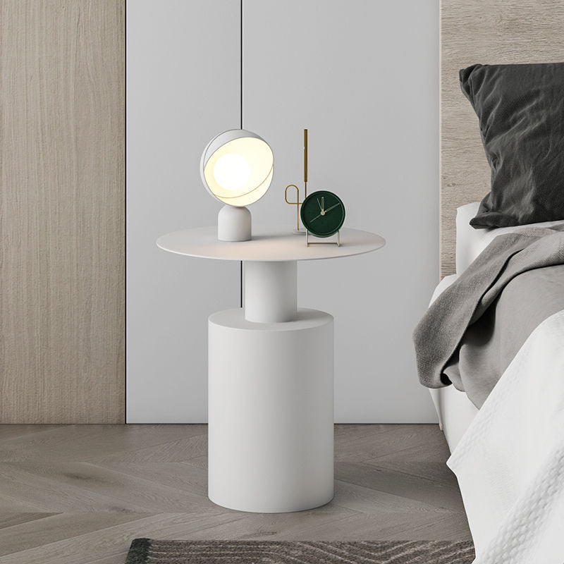 Moderner minimalistischer runder Zylinder-Eisentisch für das Schlafzimmer 