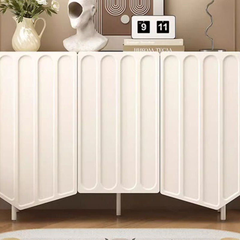 Contemporary Nordic Cream Rectangular Artificial Panel Shoe Storage 2/3 Cabinet For Entryways