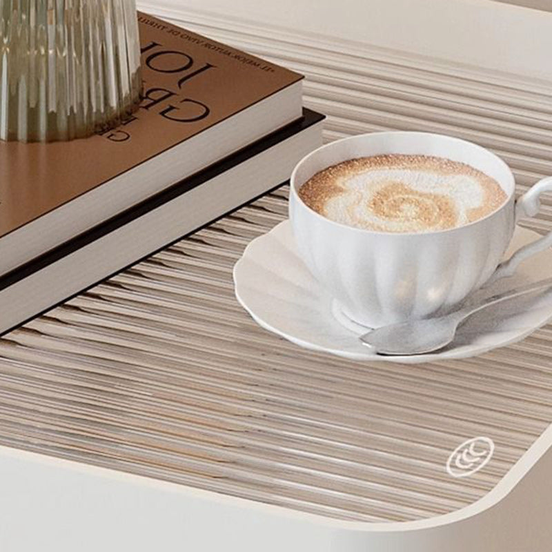 Mesa Auxiliar Cuadrada Rectangular de Hierro y Vidrio Minimalista Moderna Desmontable de 3 Niveles para Sala de Estar 