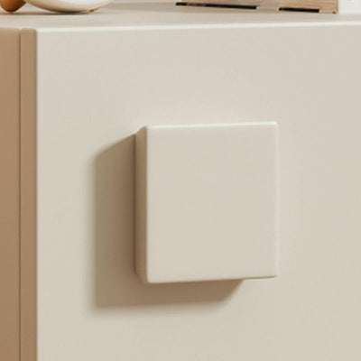 Table de nuit carrée en bois crème minimaliste moderne à 2 tiroirs pour chambre 