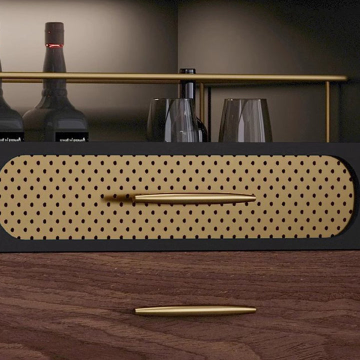 Table console moderne de luxe rectangulaire en bois, acier inoxydable, verre et cuivre avec 1 armoire pour entrée 