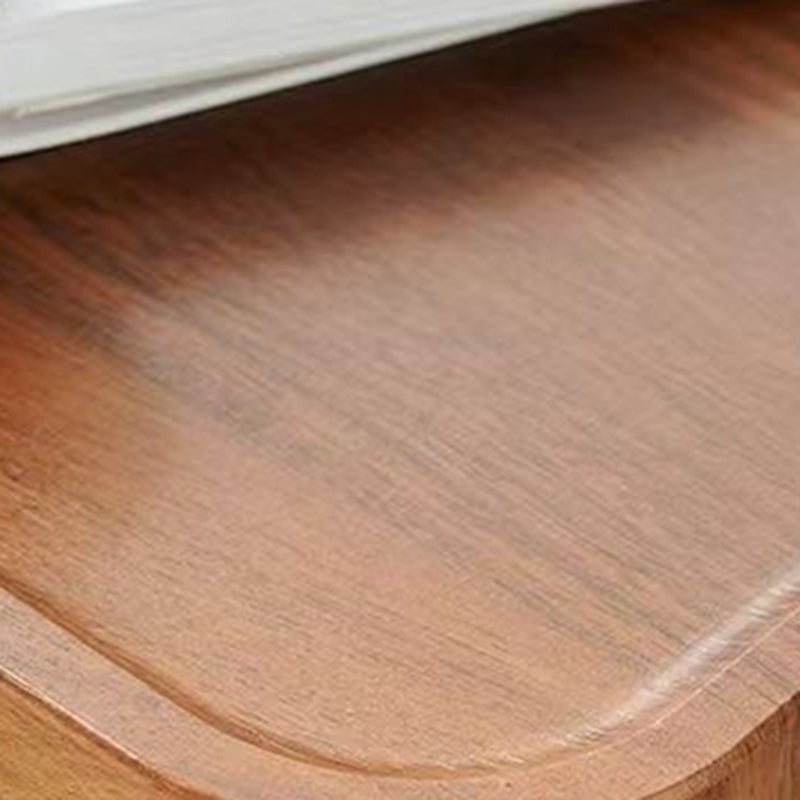 Modern Minimalist Removable Rectangular Iron Wood Side Table 2-Tier For Living Room