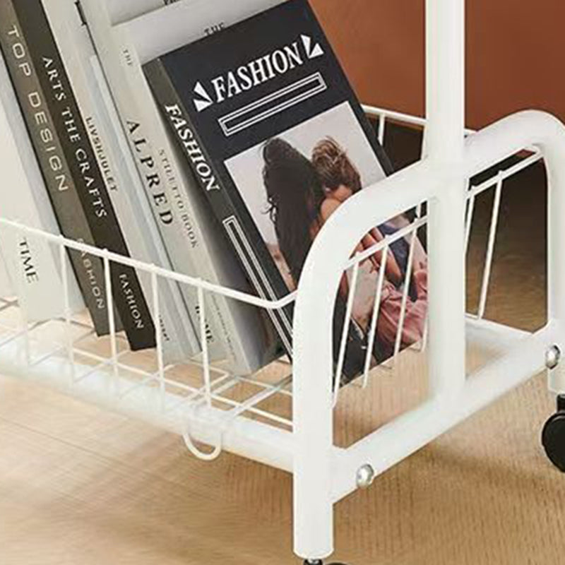 Modern Minimalist Removable Rectangular Iron Wood Side Table 2-Tier For Living Room