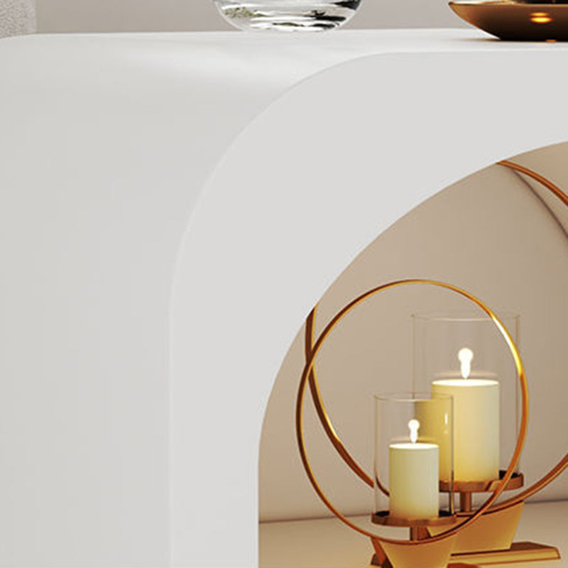 Contemporary Scandinavian Cave Square Curved Rock Slab Nightstand 2-Tier For Bedroom