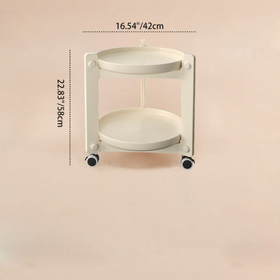Contemporary Nordic Removable Round Plastic Side Table 2-Tier For Living Room