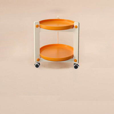 Contemporary Nordic Removable Round Plastic Side Table 2-Tier For Living Room