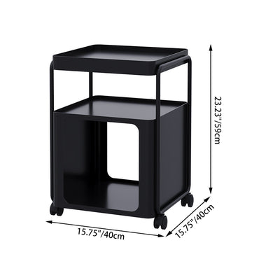 Modern Minimalist Cream Removable Square Rectangular Iron Side Table 3-Tier For Living Room