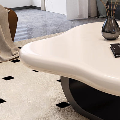 Contemporary Nordic Cloud Shape Alien Irregular Oval Iron Rock Slab Coffee Table For Living Room