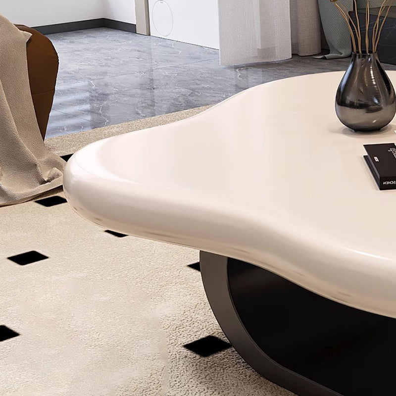 Contemporary Nordic Cloud Shape Alien Irregular Oval Iron Rock Slab Coffee Table For Living Room