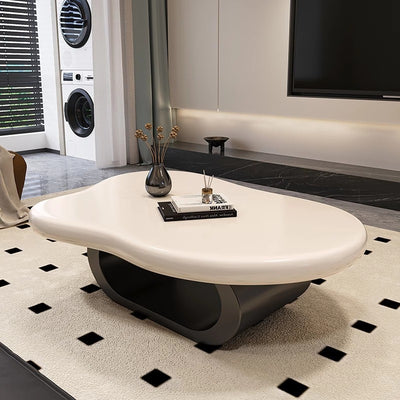 Contemporary Nordic Cloud Shape Alien Irregular Oval Iron Rock Slab Coffee Table For Living Room