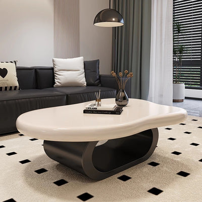 Contemporary Nordic Cloud Shape Alien Irregular Oval Iron Rock Slab Coffee Table For Living Room