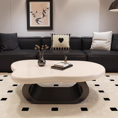 Contemporary Nordic Cloud Shape Alien Irregular Oval Iron Rock Slab Coffee Table For Living Room