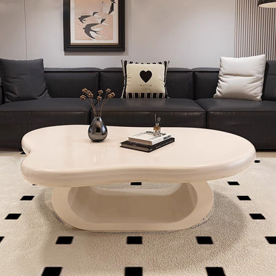 Contemporary Nordic Cloud Shape Alien Irregular Oval Iron Rock Slab Coffee Table For Living Room