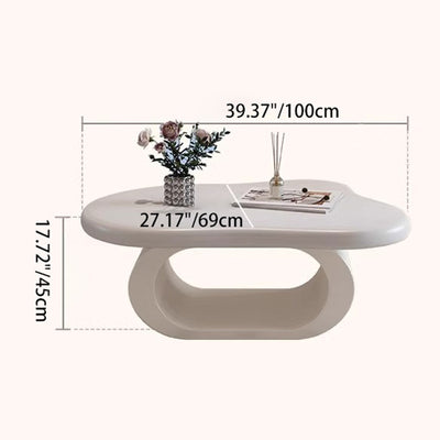 Contemporary Nordic Cloud Shape Alien Irregular Oval Iron Rock Slab Coffee Table For Living Room