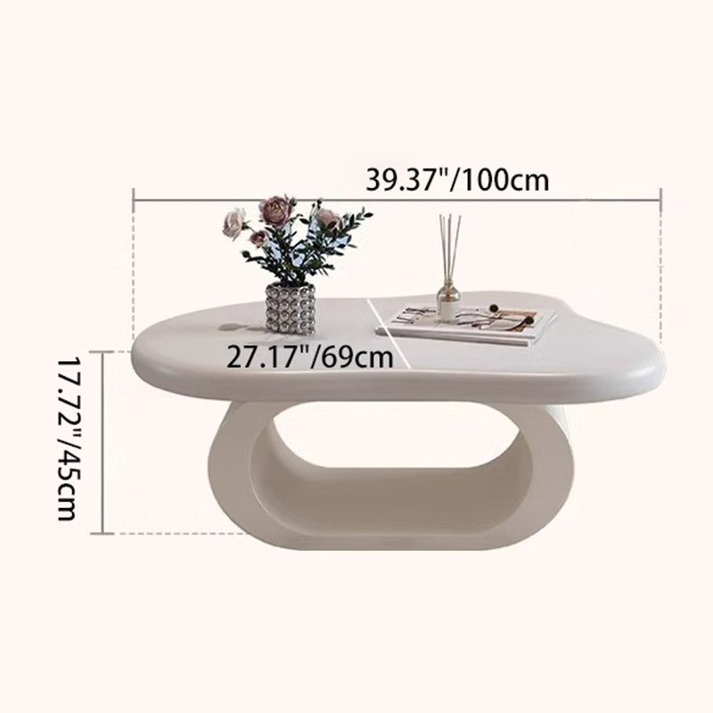 Contemporary Nordic Cloud Shape Alien Irregular Oval Iron Rock Slab Coffee Table For Living Room
