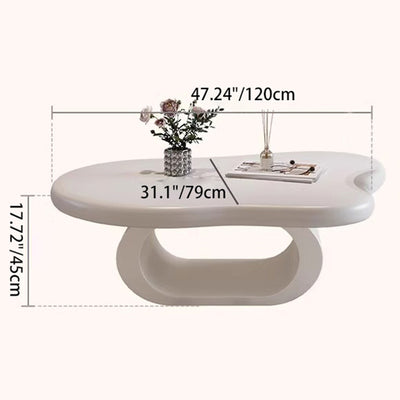 Contemporary Nordic Cloud Shape Alien Irregular Oval Iron Rock Slab Coffee Table For Living Room