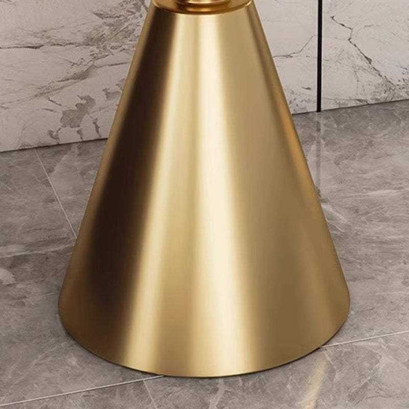 Contemporary Scandinavian Round Cone Rock Slab Titanium Side Table For Living Room