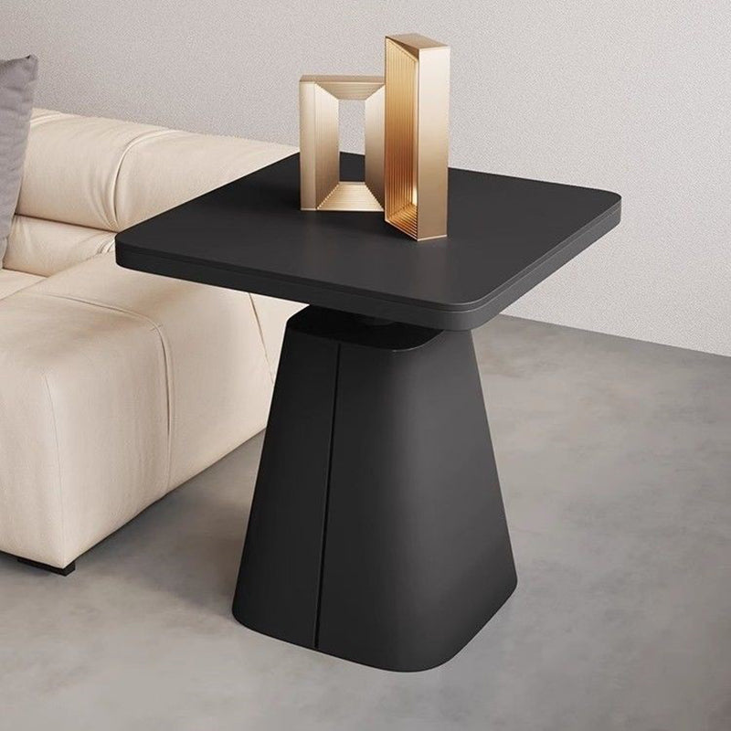 Modern Minimalist Square Cone Iron Rock Slab Side Table For Living Room