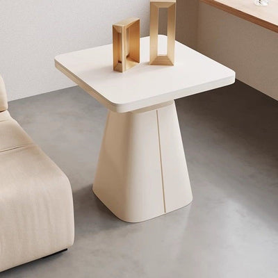 Modern Minimalist Square Cone Iron Rock Slab Side Table For Living Room