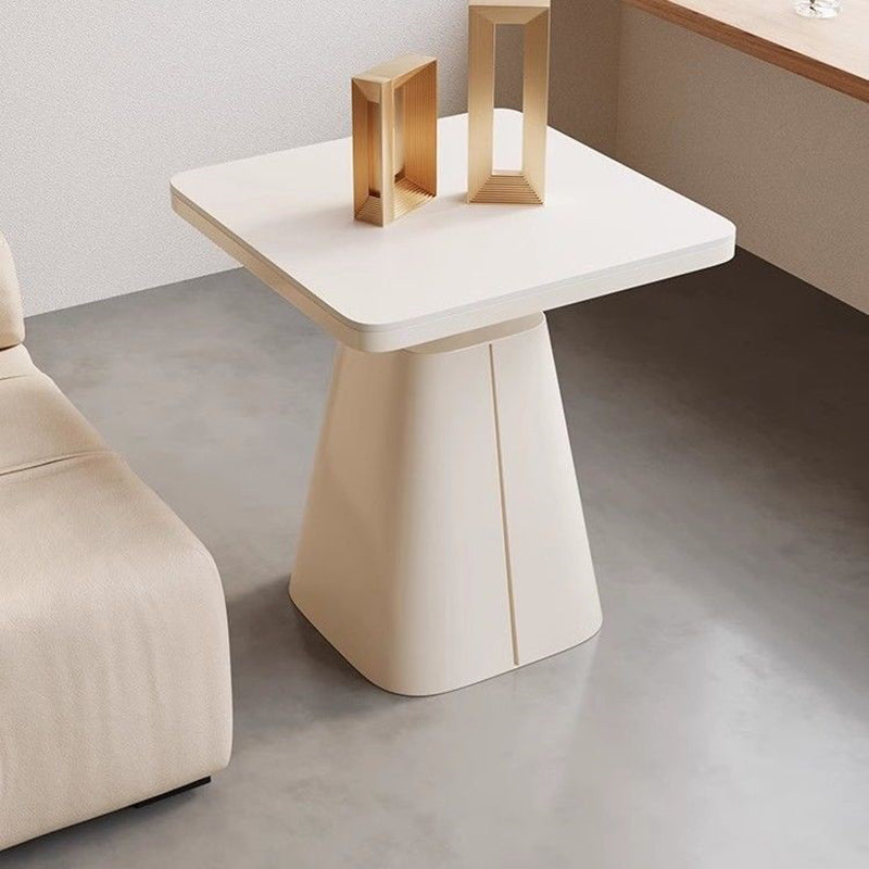 Modern Minimalist Square Cone Iron Rock Slab Side Table For Living Room