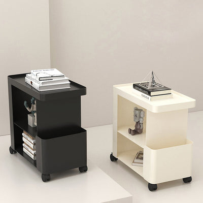 Modern Minimalist Removable Rectangular Iron Glass Side Table 3-Tier For Living Room