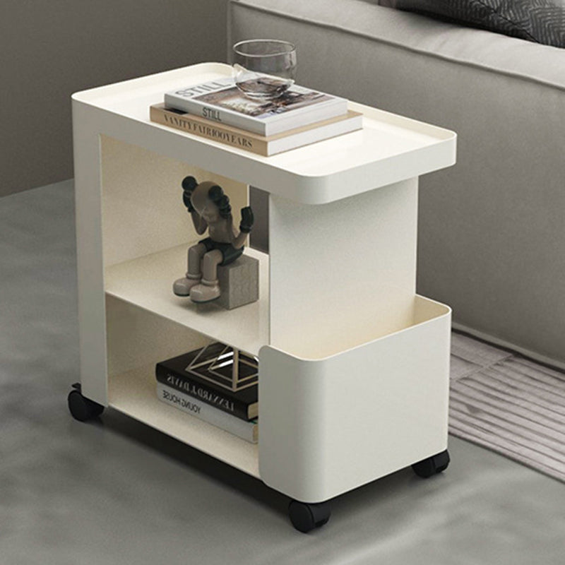 Modern Minimalist Removable Rectangular Iron Glass Side Table 3-Tier For Living Room