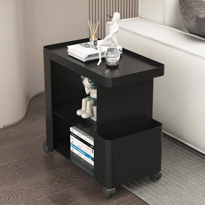 Modern Minimalist Removable Rectangular Iron Glass Side Table 3-Tier For Living Room