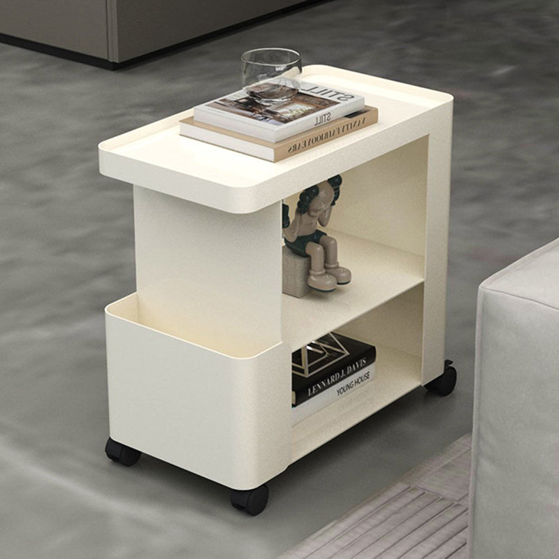 Modern Minimalist Removable Rectangular Iron Glass Side Table 3-Tier For Living Room