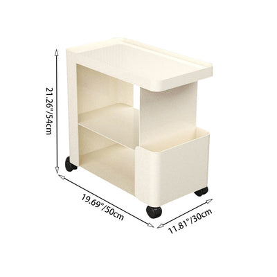 Modern Minimalist Removable Rectangular Iron Glass Side Table 3-Tier For Living Room