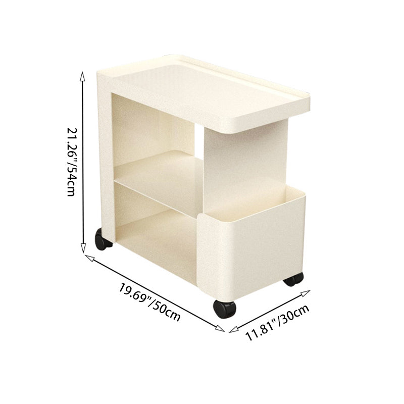 Modern Minimalist Removable Rectangular Iron Glass Side Table 3-Tier For Living Room