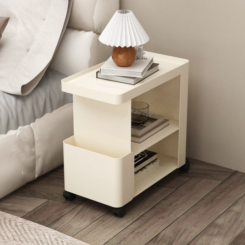 Modern Minimalist Removable Rectangular Iron Glass Side Table 3-Tier For Living Room
