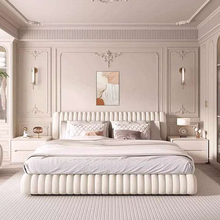 Mesita de noche moderna y minimalista rectangular/cuadrada de madera de pino y contrachapado con acabado de cuero Cat Scratch, 2 cajones, para dormitorio 