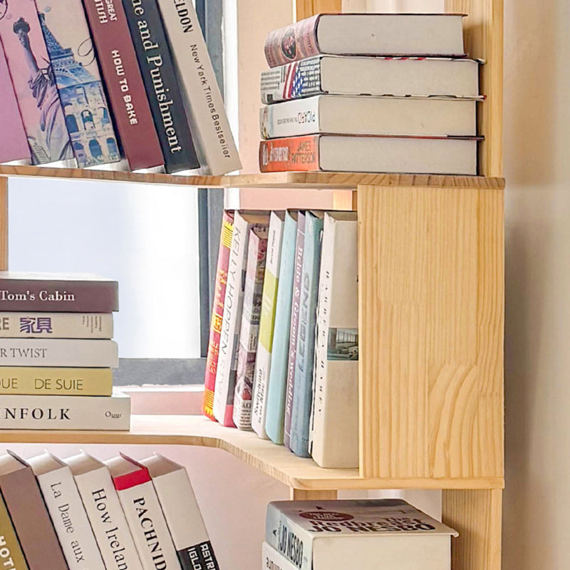 Modern Minimalist Corner Rectangle Wood Bookshelves 4/5 Shelves For Home Office