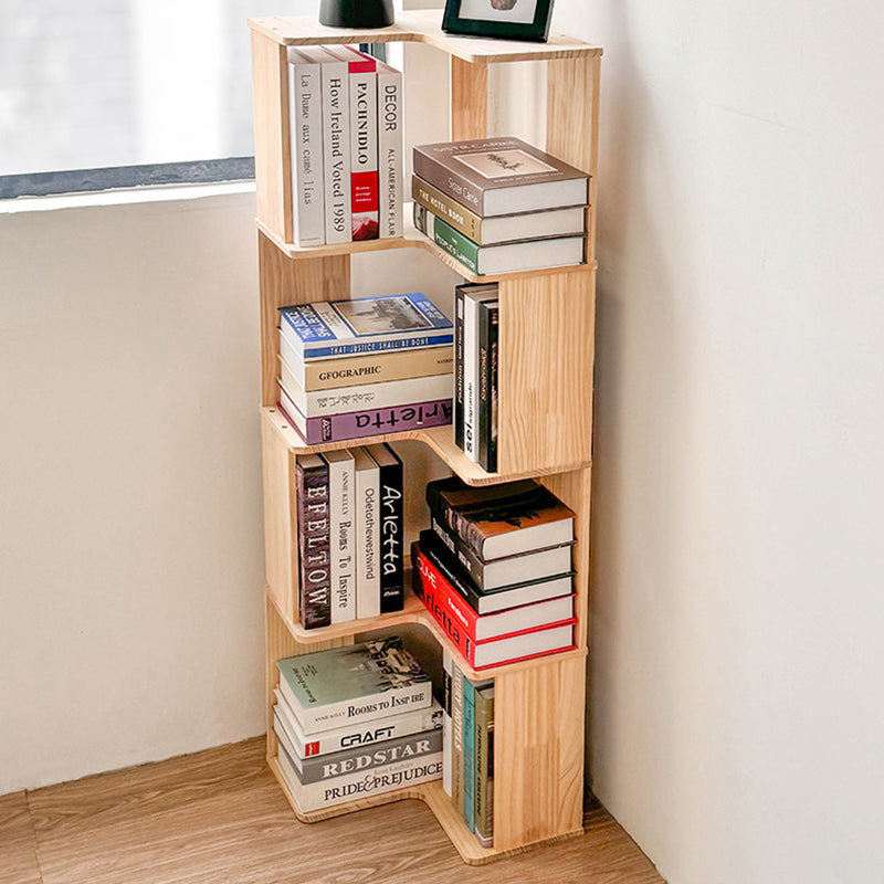 Modern Minimalist Corner Rectangle Wood Bookshelves 4/5 Shelves For Home Office