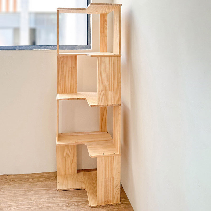 Modern Minimalist Corner Rectangle Wood Bookshelves 4/5 Shelves For Home Office