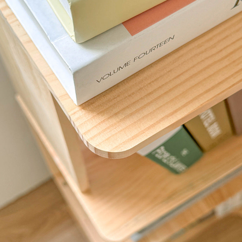 Modern Minimalist Corner Rectangle Wood Bookshelves 4/5 Shelves For Home Office