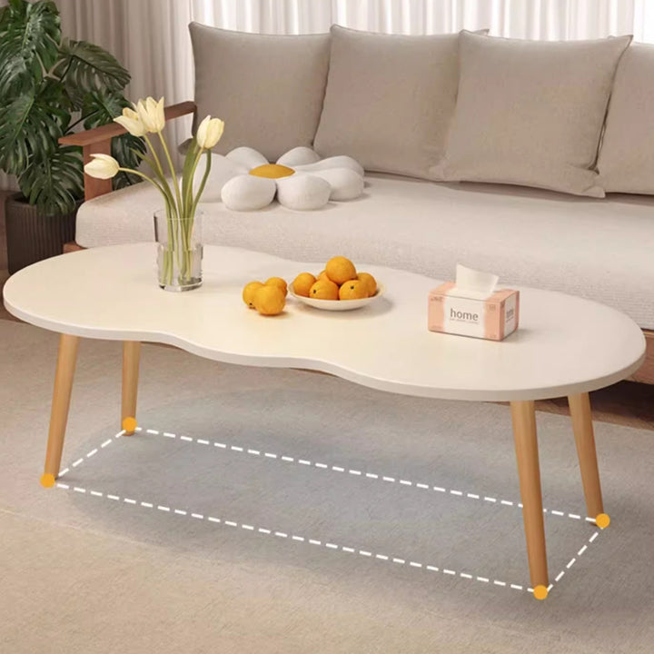 Moderner minimalistischer ovaler Couchtisch in Wolkenform aus Holz-MDF, 1/2 Ebenen, für das Wohnzimmer 