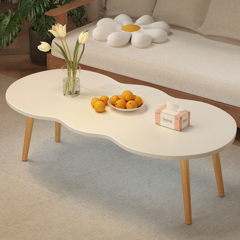 Moderner minimalistischer ovaler Couchtisch in Wolkenform aus Holz-MDF, 1/2 Ebenen, für das Wohnzimmer 