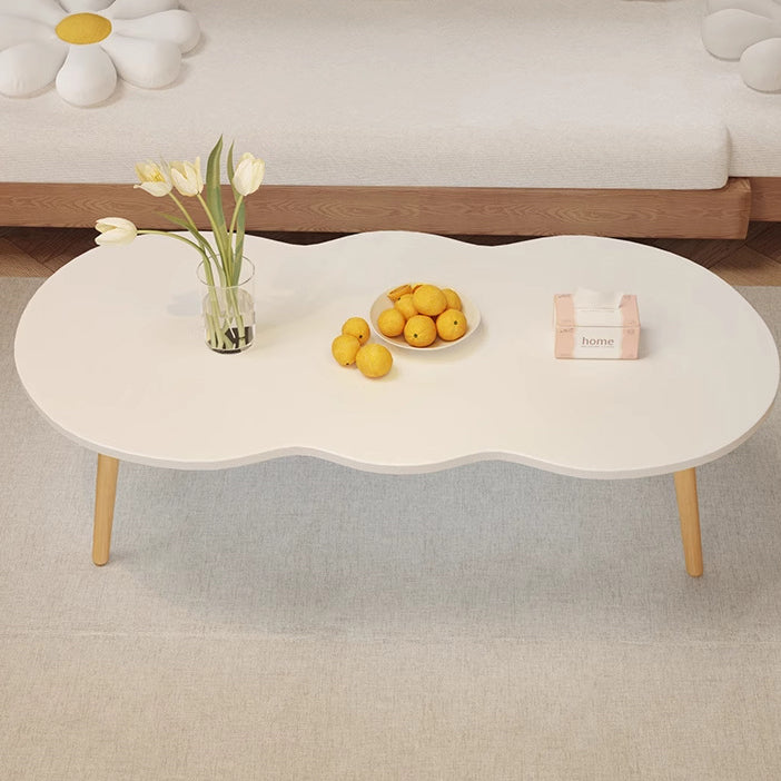 Moderner minimalistischer ovaler Couchtisch in Wolkenform aus Holz-MDF, 1/2 Ebenen, für das Wohnzimmer 