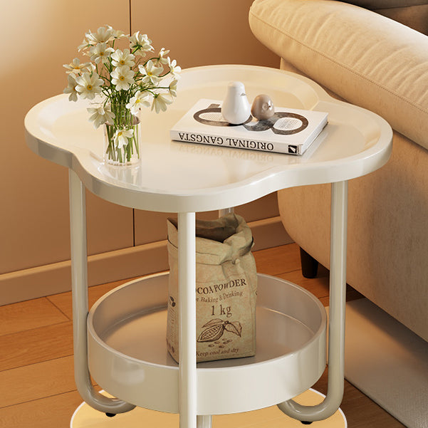 Modern Minimalist Clover Iron Side Table 2-Tier For Living Room