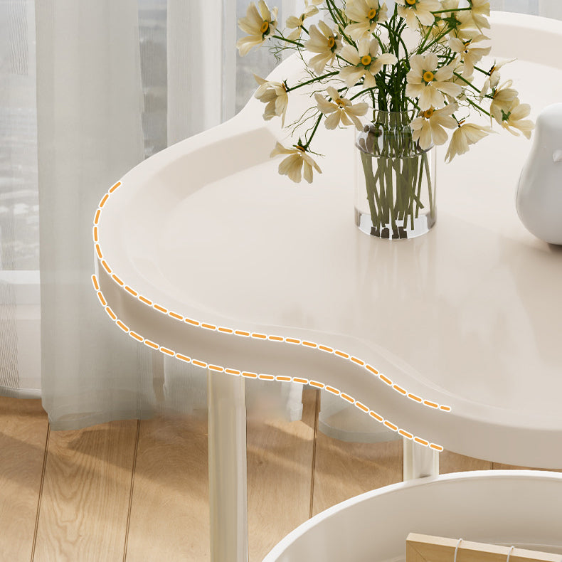Modern Minimalist Clover Iron Side Table 2-Tier For Living Room