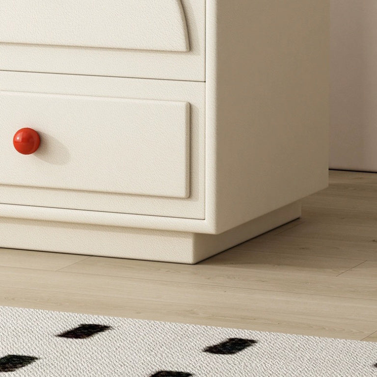 Contemporary Nordic Square Rectangle Wood Nightstand 2-Drawer For Bedroom