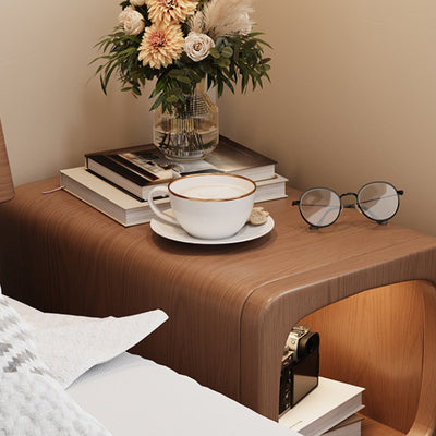 Modern Minimalist Rectangle Wood Nightstand 1-Drawer For Bedroom