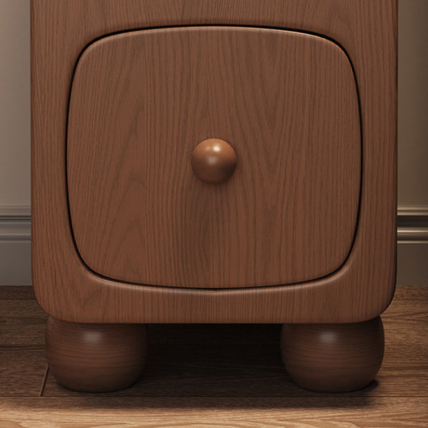 Modern Minimalist Rectangle Wood Nightstand 1-Drawer For Bedroom