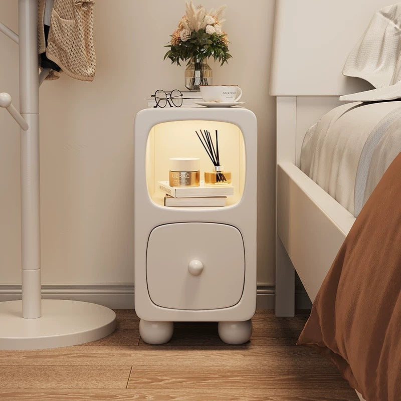 Modern Minimalist Rectangle Wood Nightstand 1-Drawer For Bedroom